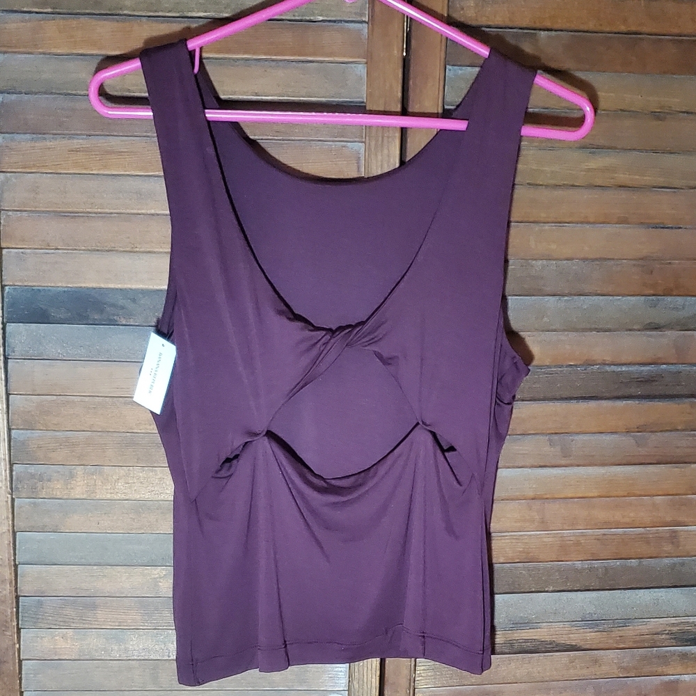Banana Republic Cropped Tank with Open Back in Maroon MEDIUM